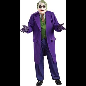 JOKER full COSTUME The Dark Knight Extra Large purple coat pants mask, wig